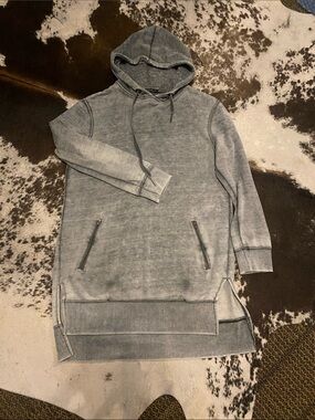 Cotton On Washed Gray Long Sleeve Hoodie Dress